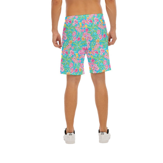 Flamingo Fiesta - Men’s Pocket Beach Shorts