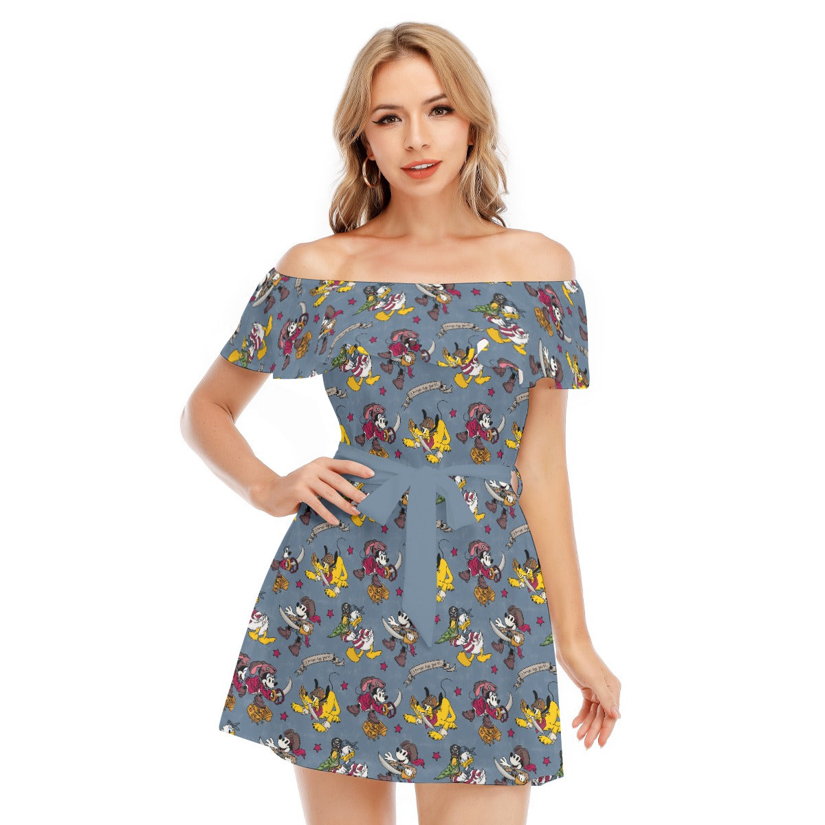 Cruise Pirate Night - Women's Off-shoulder Ruffle Dress