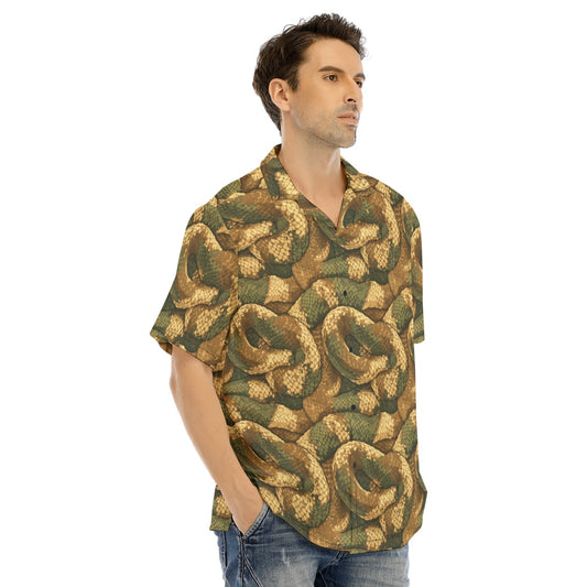 Animal Print - Snake - Men's Hawaiian Button Up Shirt