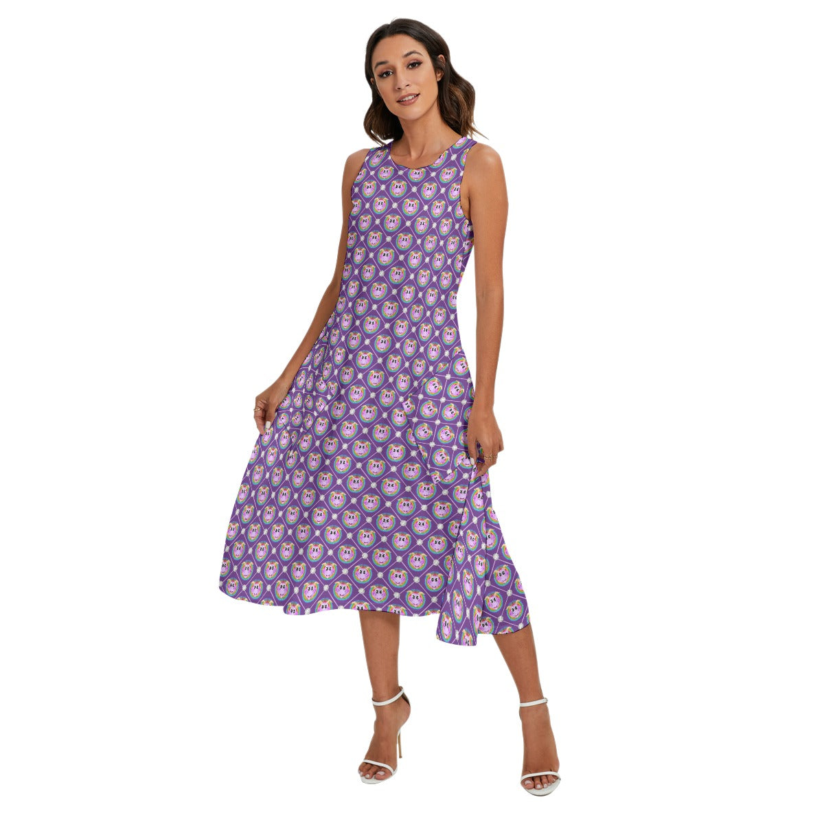 Geometric Figment - Women’s Diagonal Pocket Midi Dress