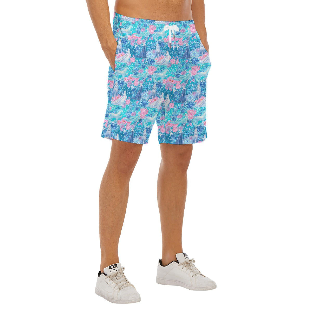 Ice Queen Frosted Florals - Men’s Pocket Beach Shorts