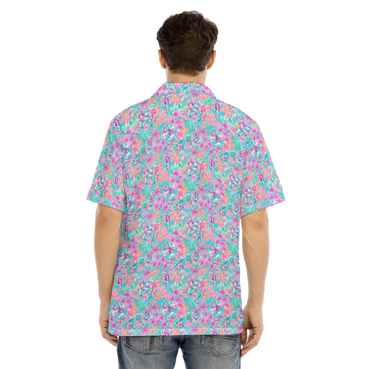 Tropical Bloom Fiesta - Playful Duo - Men's Hawaiian Button Up Shirt