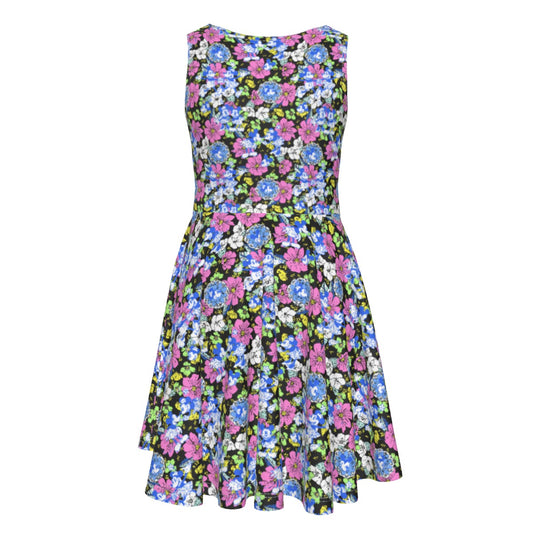 Garden Whimsy - Retro Mickey & Minnie - Kid's Sleeveless Skater Dress