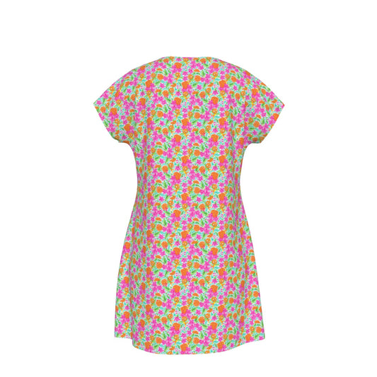 Tropical Citrus Bloom - Women's T-Shirt Dress