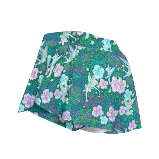 Pixie in Neon Blooms - Women's Flowy Pocket Shorts