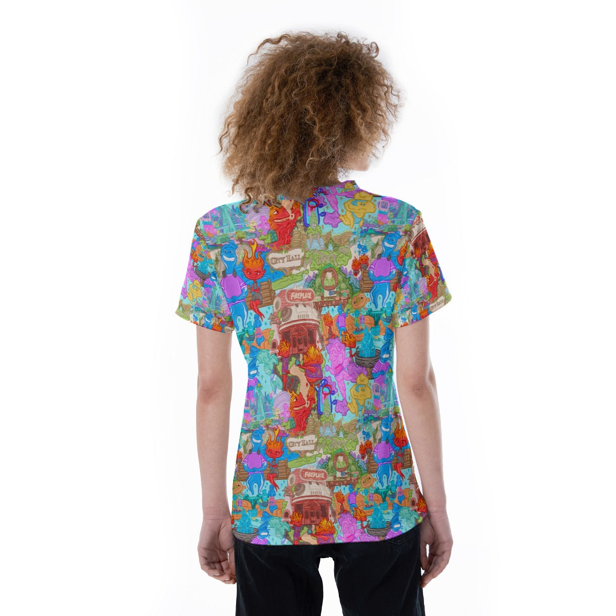 Element City Scene Collage - Women's Short Sleeve V-Neck T-Shirt