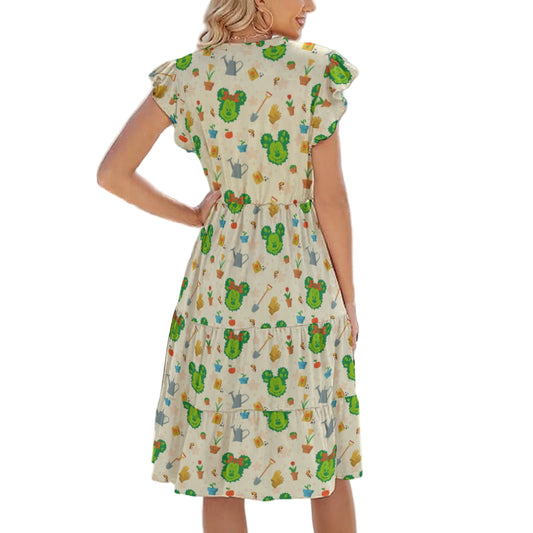 Spring Flower & Garden Festival - Women's Tiered Pocket Midi Dress