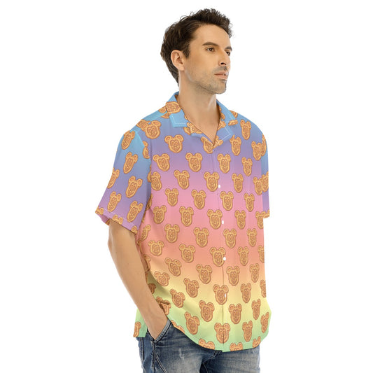 Rainbow Mouse Waffles - Men's Hawaiian Button Up Shirt