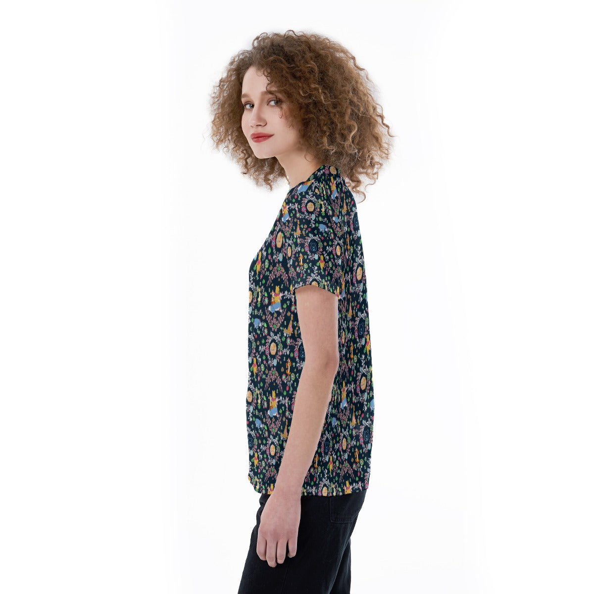 Garden Whimsy - Hundred Acre Blooms - Women's Short Sleeve V-Neck T-Shirt