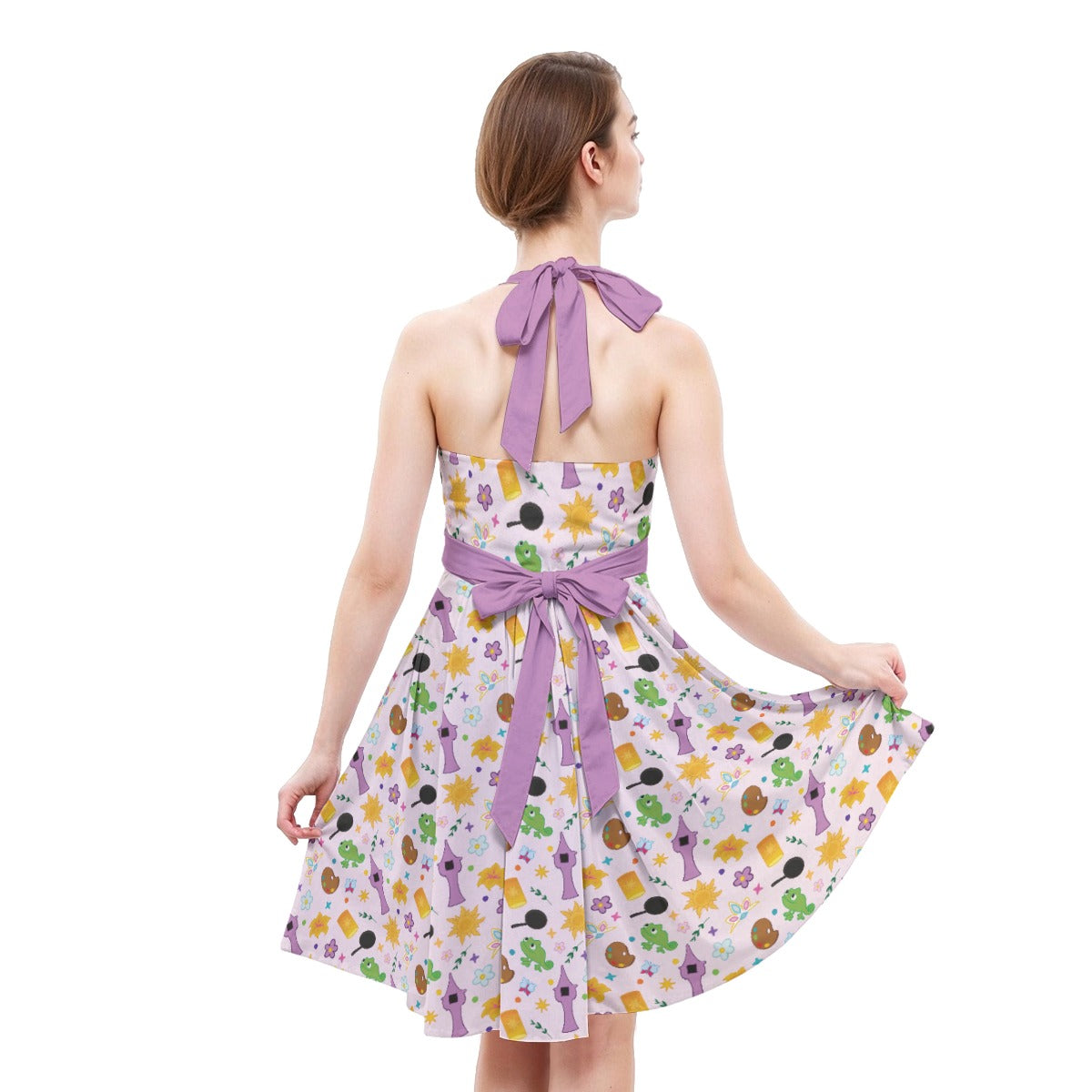 Long Hair Princess Icons - Women's Halter Vintage Pocket Dress