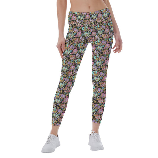 Tattoo Hearts Classic Crewends - Women's Yoga Leggings