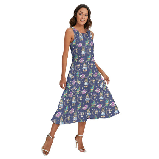 Whimsical Enchanted Forest - Women’s Diagonal Pocket Midi Dress