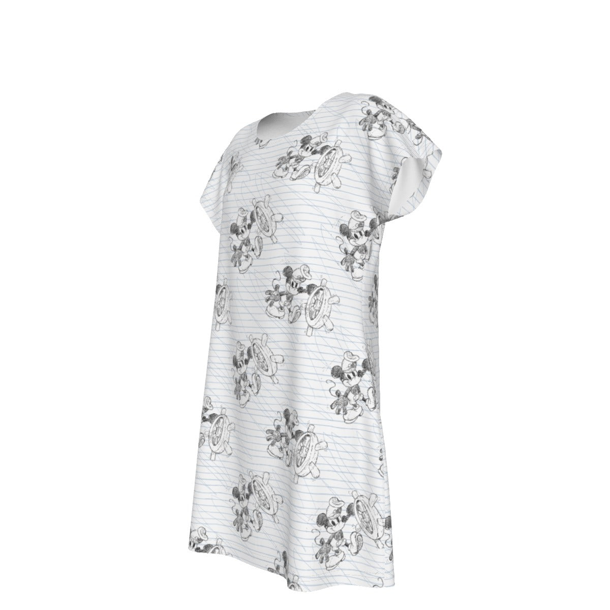 Sketch of Steamboat Mouse - Women's T-Shirt Dress