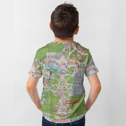 Vibrant Fantasy Park Map - Kid’s Short Sleeve T-Shirt