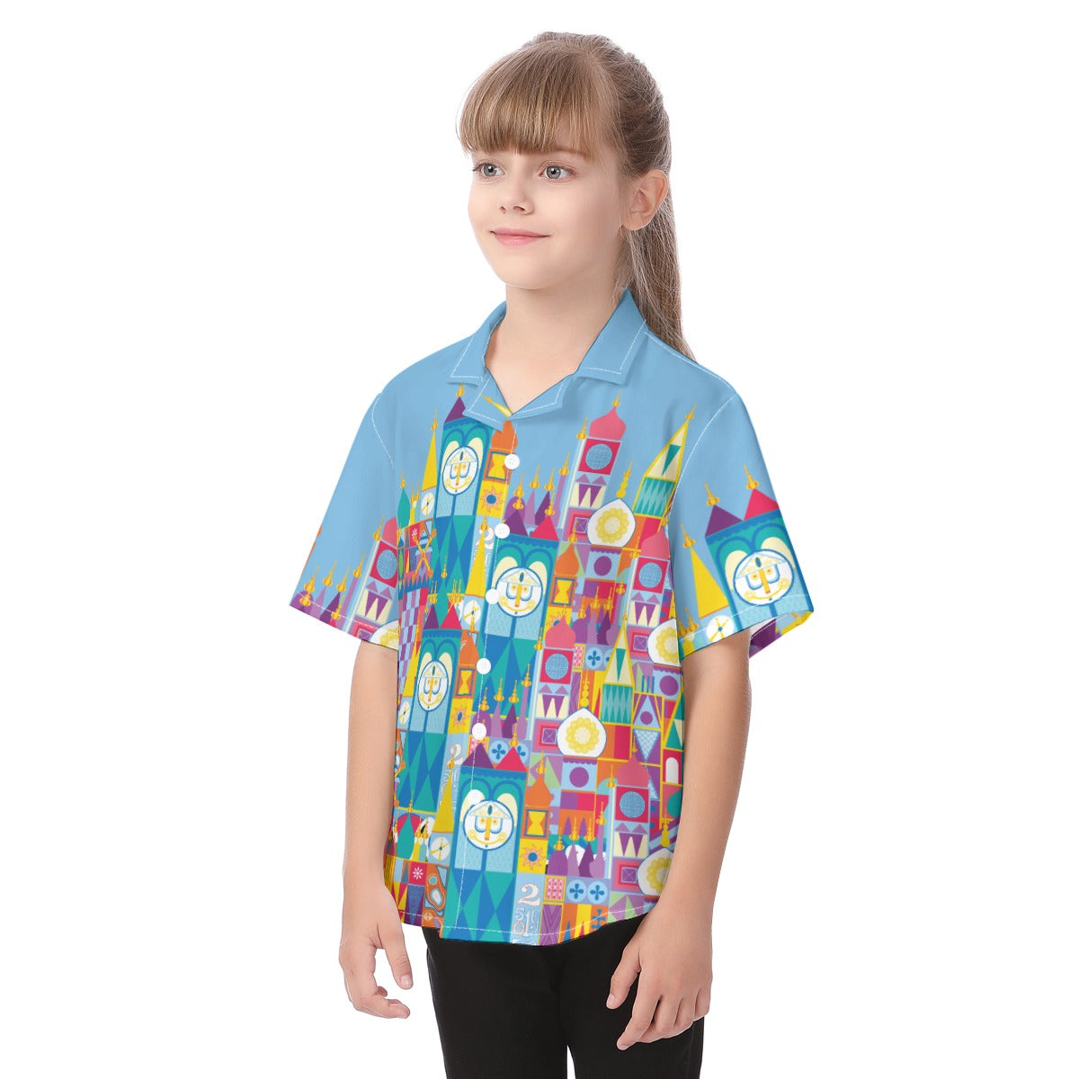 Whimsical World Facade - Kid's Hawaiian Button Up Shirt
