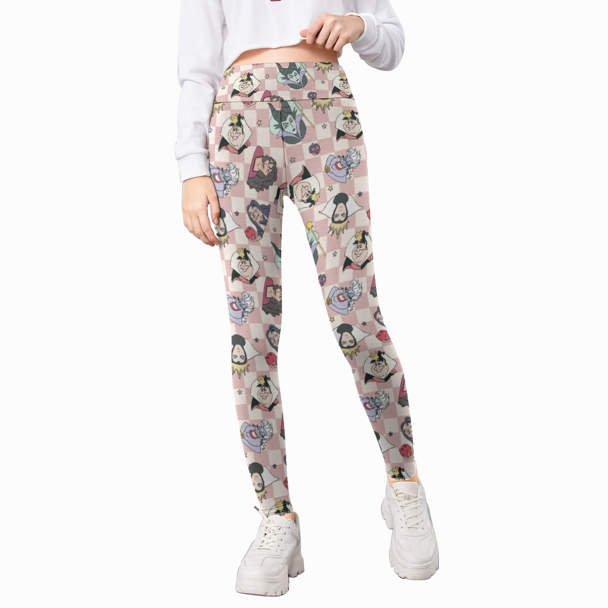 Pink Checkerboard Villains - Kid's Leggings