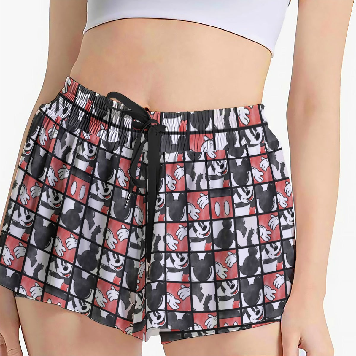 Mouse Block Party - Women's Flowy Pocket Shorts