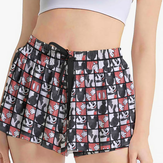 Mouse Block Party - Women's Flowy Pocket Shorts