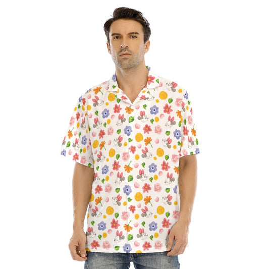 Floral Friends Springtimennie - Men's Hawaiian Button Up Shirt