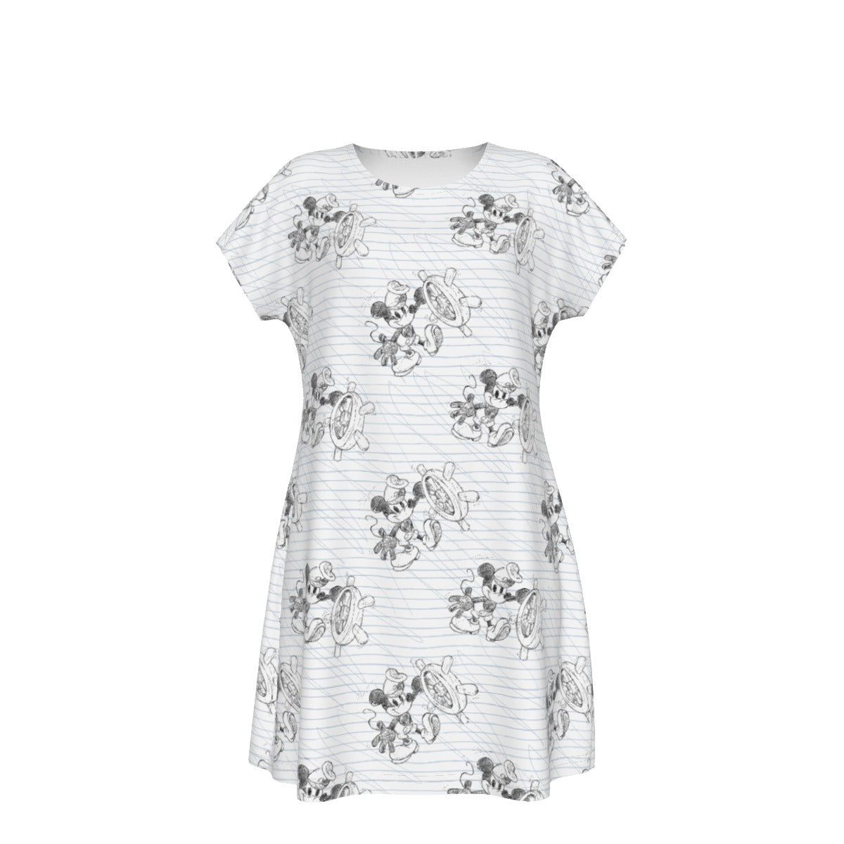 Sketch of Steamboat Mouse - Women's T-Shirt Dress