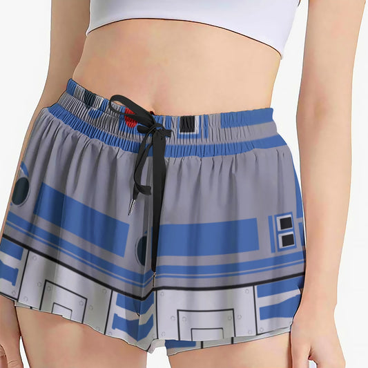 Little Blue Droid - Women's Flowy Pocket Shorts