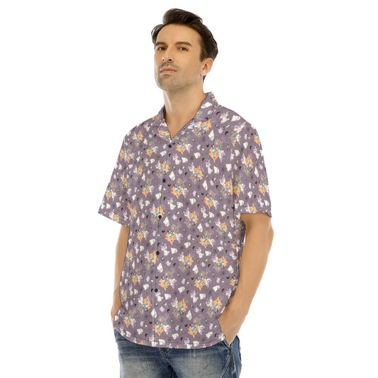 Spooky Fancy Felines - Men's Hawaiian Button Up Shirt