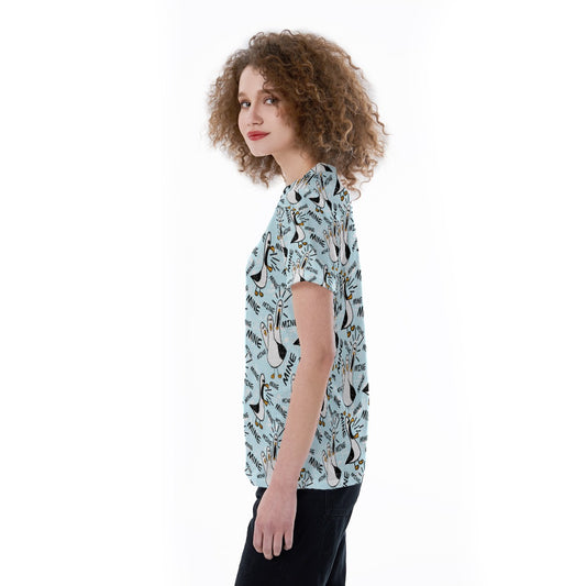 Mine Mine Mine Seagulls - Women's Short Sleeve V-Neck T-Shirt