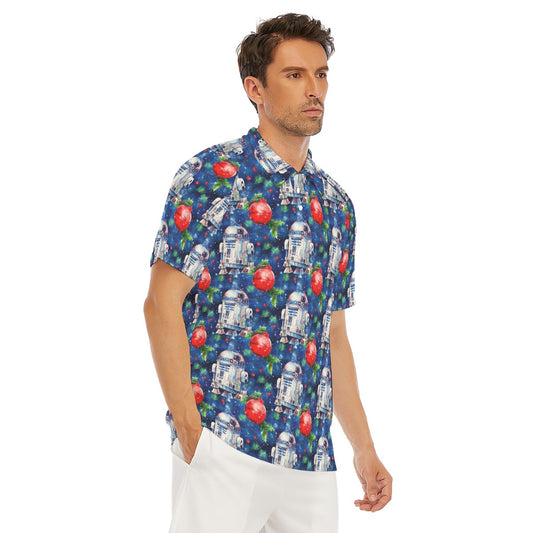 Little Blue Christmas Droid - Men's Polo Shirt