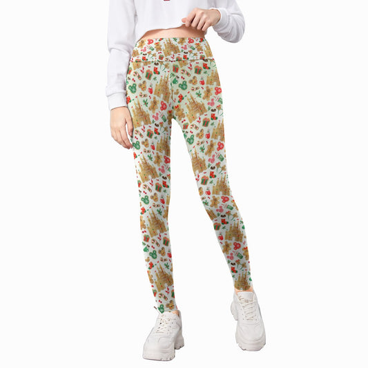Gingerbread Castle Holiday Treats - Kid's Leggings