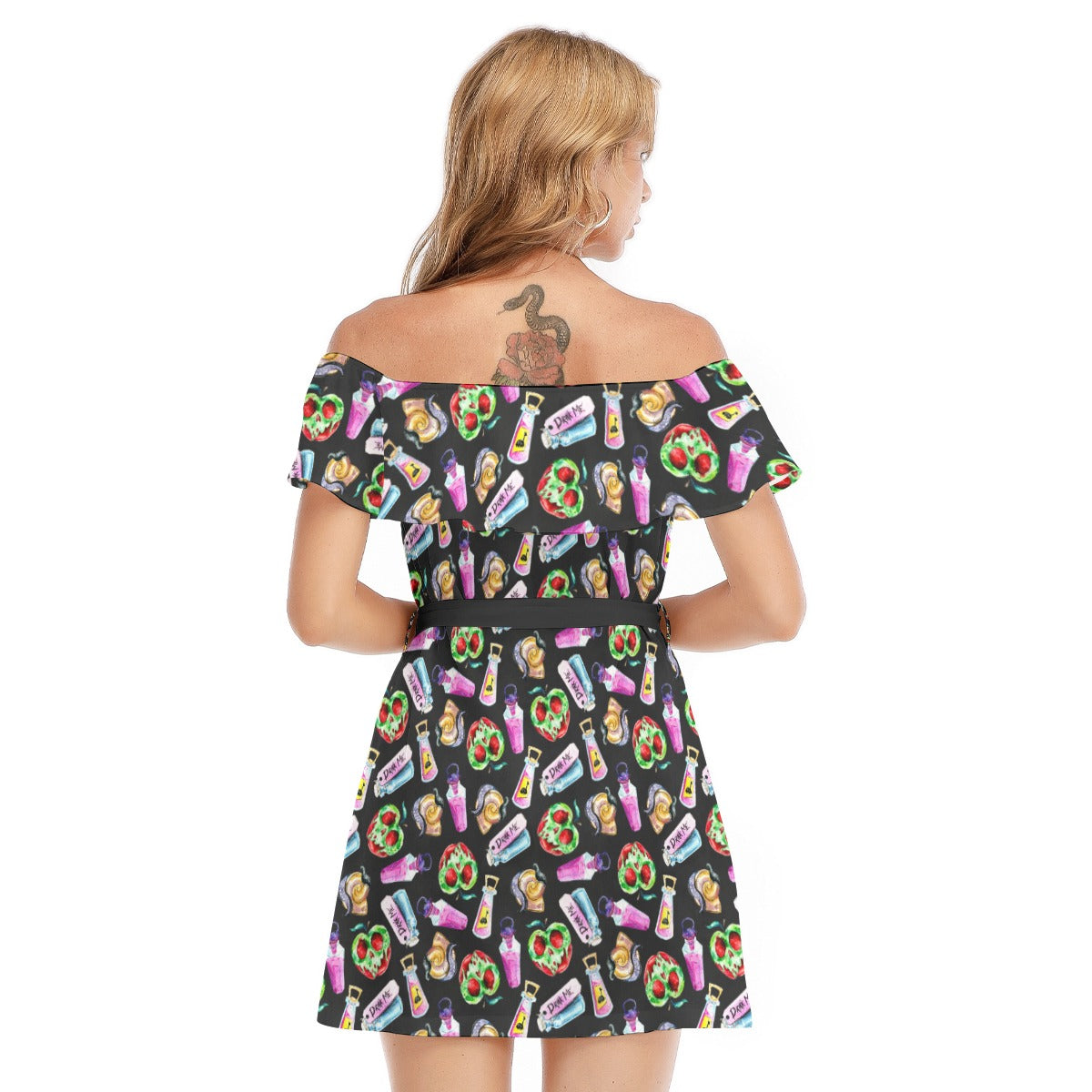 Pick Your Poison - Women's Off-shoulder Ruffle Dress