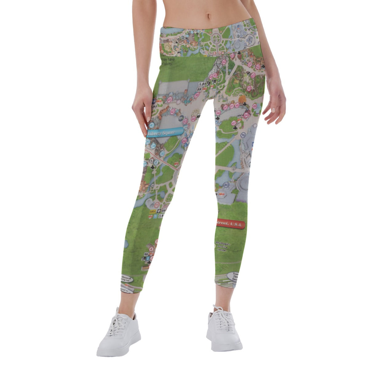 Vibrant Fantasy Park Map - Women's Yoga Leggings