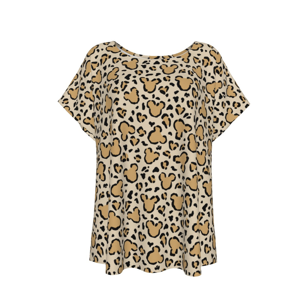 Mouse Ears Animal Print - Women’s Relaxed Fit Scoop Tee