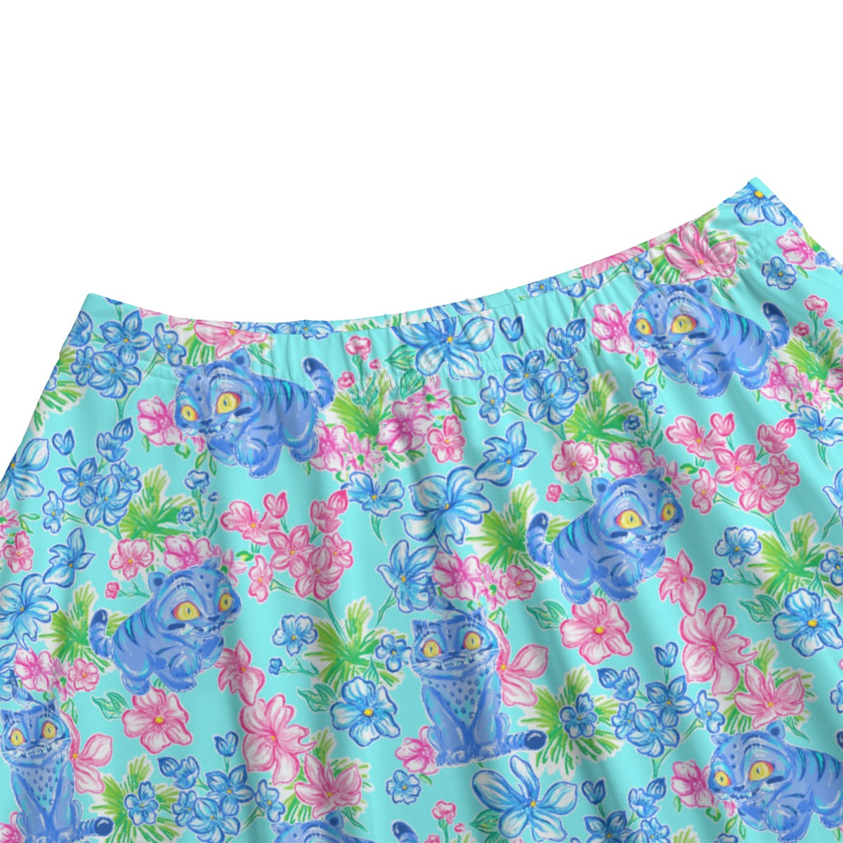 Derpy Tiger Blooms - Women's Pocket Skater Skirt