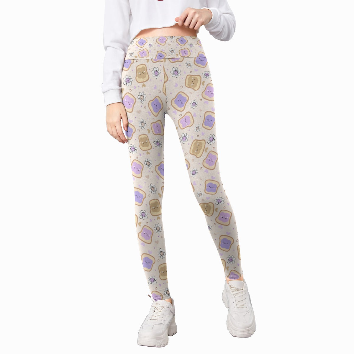 Kawaii Peanut Butter and Jelly Sandwiches - Kid's Leggings
