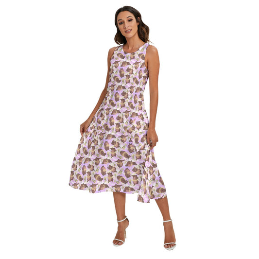 Ballerina Hippos - Women’s Diagonal Pocket Midi Dress