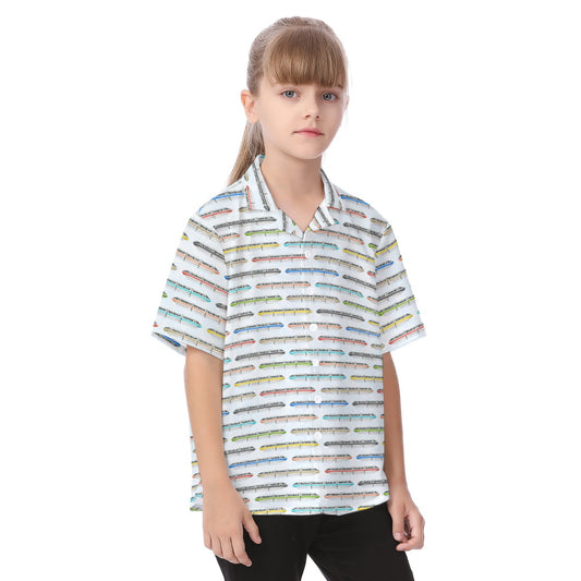 Monorail Rainbow Express - Kid's Hawaiian Button Up Shirt