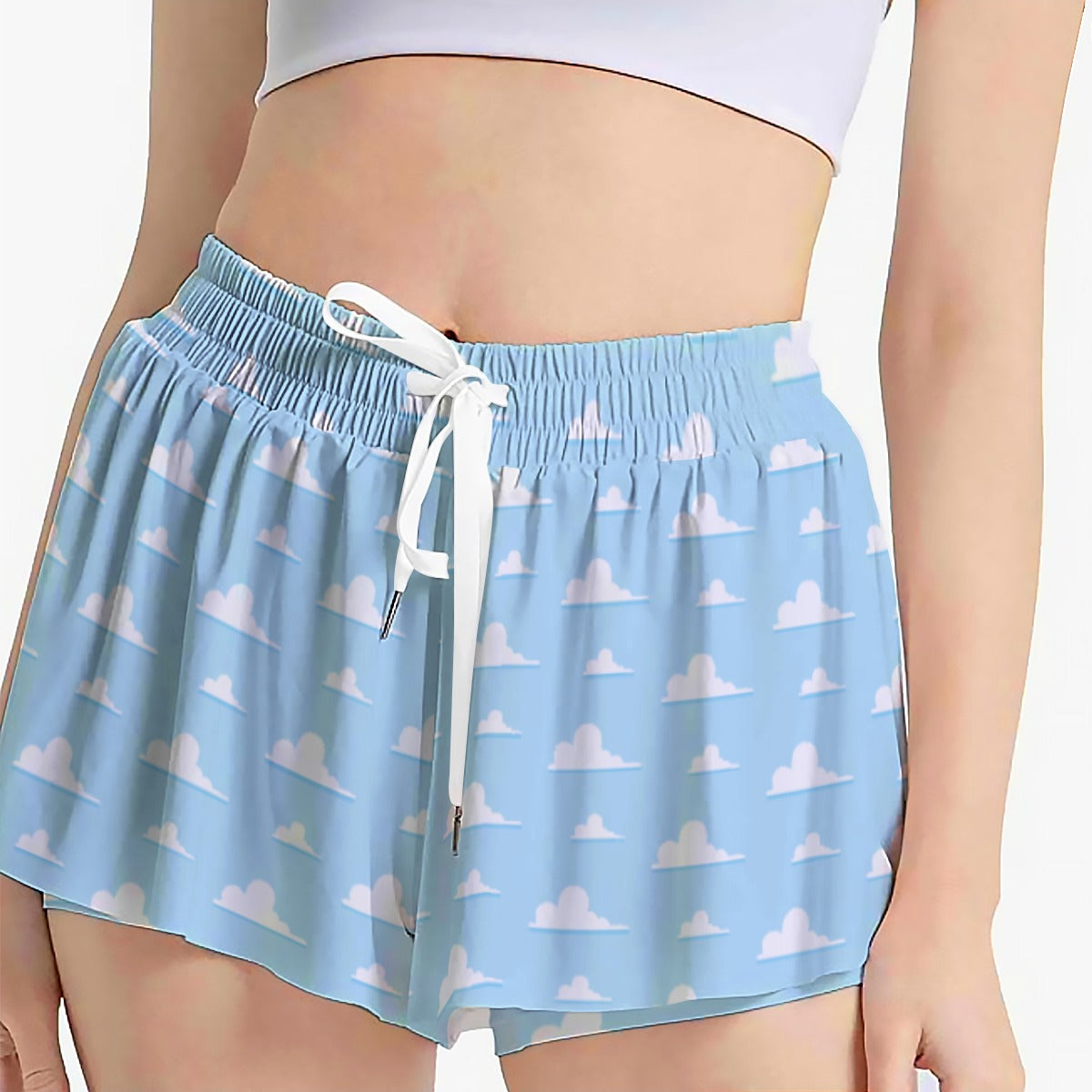 Andy’s Room Clouds - Women's Flowy Pocket Shorts