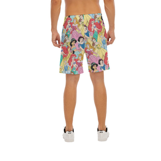 Princess Sketches - Men’s Pocket Beach Shorts