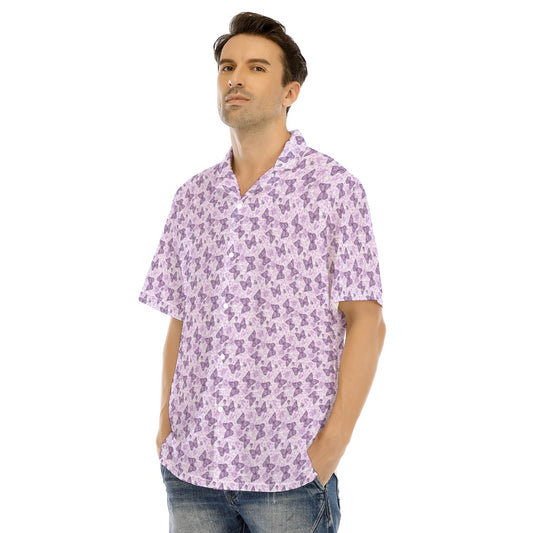 Lavender Butterflies - Men's Hawaiian Button Up Shirt
