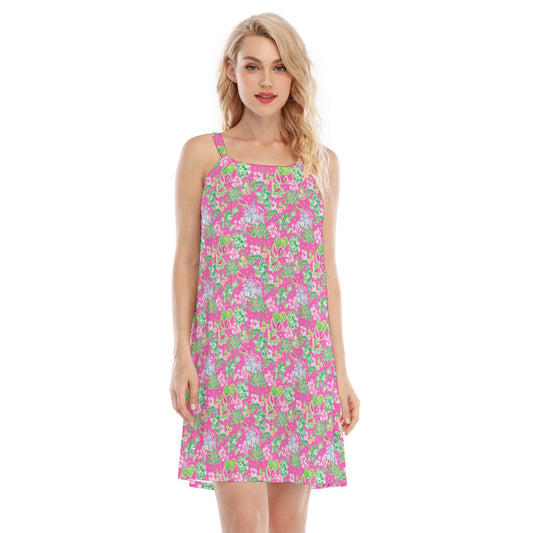 Bright Tropical Vibes - Watermelon Mouse Duo - Women’s Adjustable Sundress