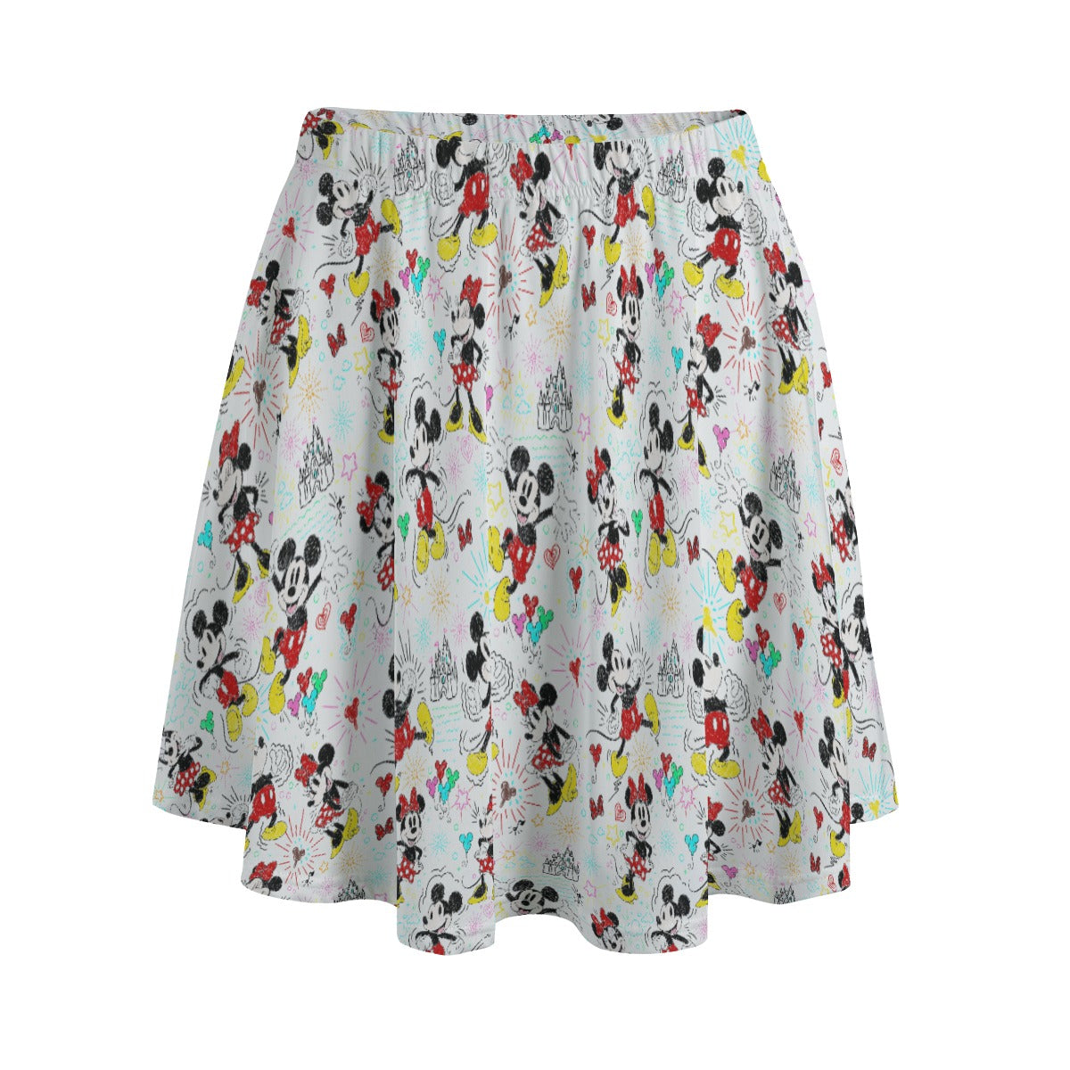 Doodle Mouse Magic - Women's Pocket Skater Skirt