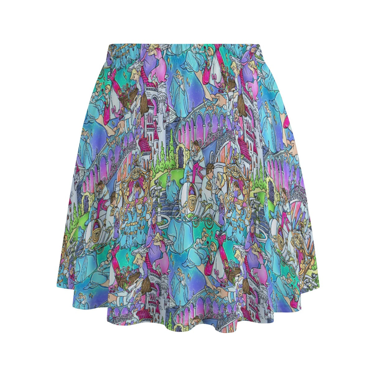 Glass Slipper Storybook Scenes - Women's Pocket Skater Skirt