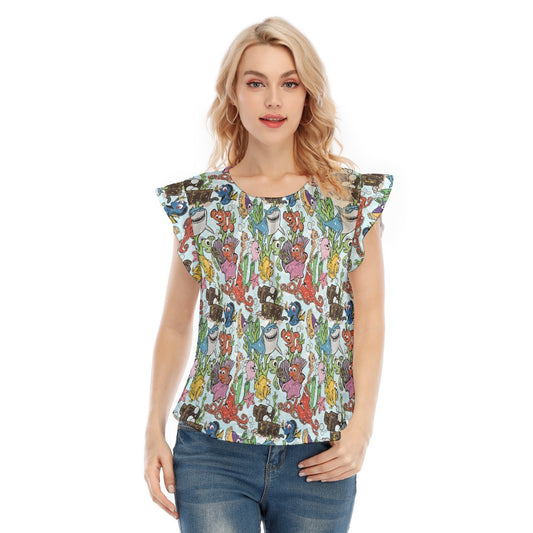 Fish Are Friends Reef - Women’s Flutter Sleeve Top