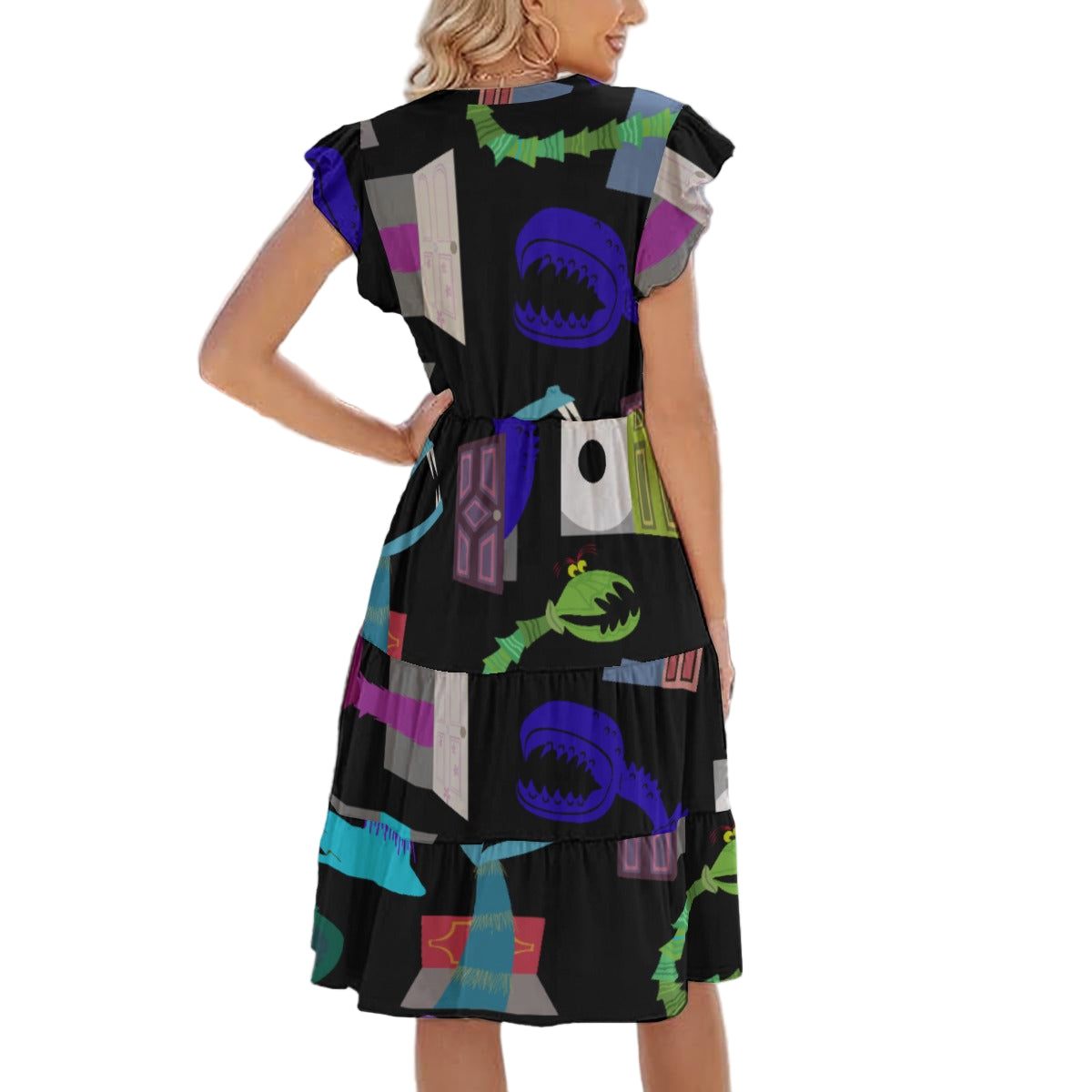 Monsters in Closets - Women's Tiered Pocket Midi Dress