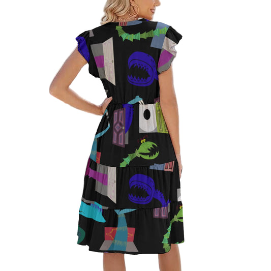 Monsters in Closets - Women's Tiered Pocket Midi Dress
