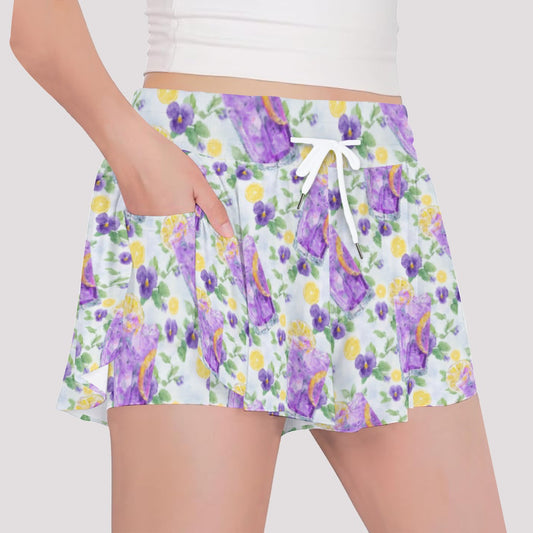 Zest Of The Fest Violet Lemonade - Girls’ Flowy Pocket Shorts