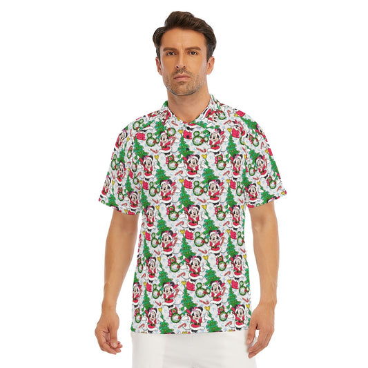 Santa Mouse with Sparkle - Men's Polo Shirt