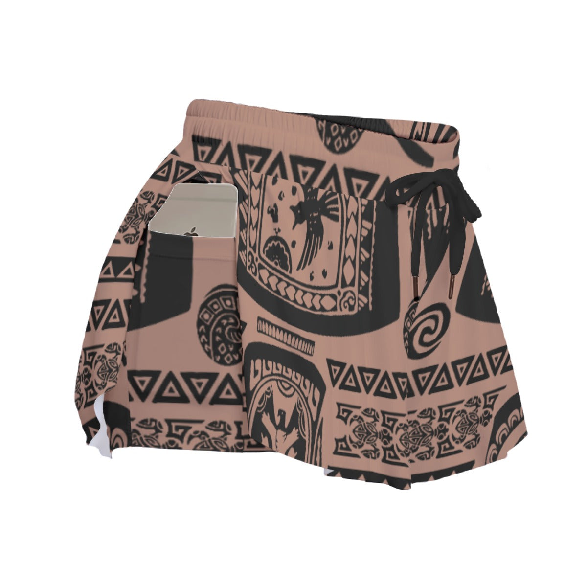 Polynesian Tattoo Motifs - Women's Flowy Pocket Shorts