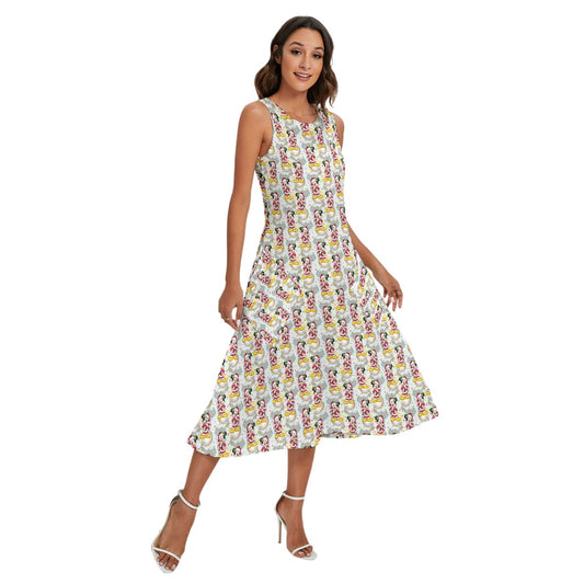 Santa Mouse Celebration - Women’s Diagonal Pocket Midi Dress
