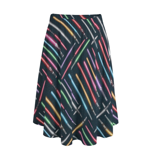 Vibrant Galaxy Sabers - Women’s Pocket Midi Skirt